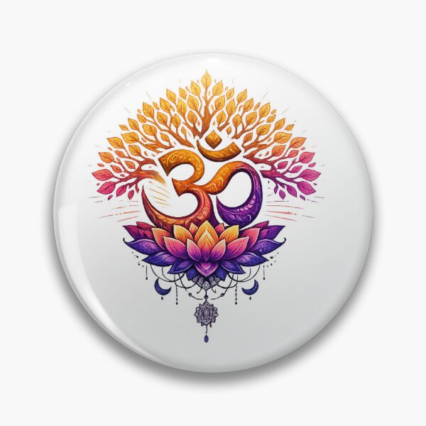 Item preview, Sacred Om Symbol with Bodhi Tree & Lotus | Spiritual Meditation Yoga Design | Buddhist Hindu Zen Art designed and sold by Fine Art California.