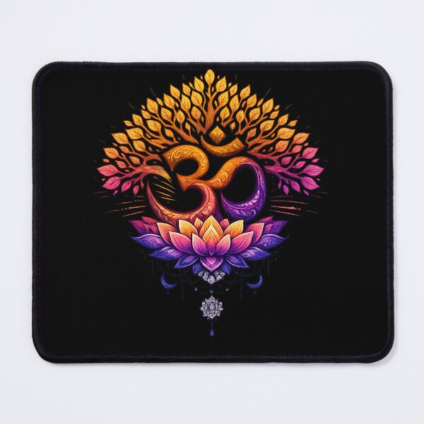 Item preview, Sacred Om Symbol with Bodhi Tree & Lotus | Spiritual Meditation Yoga Design | Buddhist Hindu Zen Art designed and sold by Fine Art California.