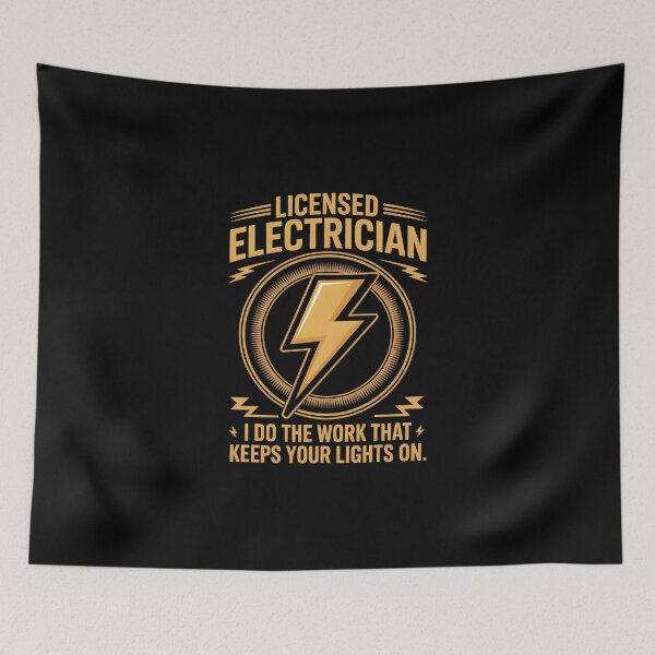 Item preview, Licensed Electrician Lightning Bolt Badge Quote designed and sold by Enea Kelo.