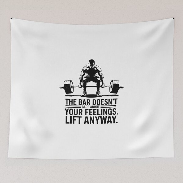 Item preview, Gym Weightlifting The Bar Does Not Care Quote designed and sold by Enea Kelo.