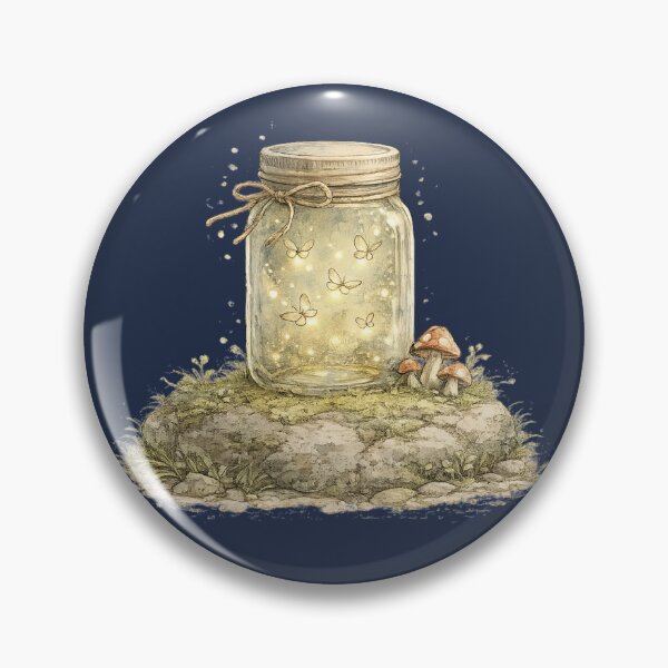 Item preview, Glowing Firefly Jar Watercolor Woodland Cottagecore  designed and sold by MagicMakerPh⭐⭐⭐⭐⭐.