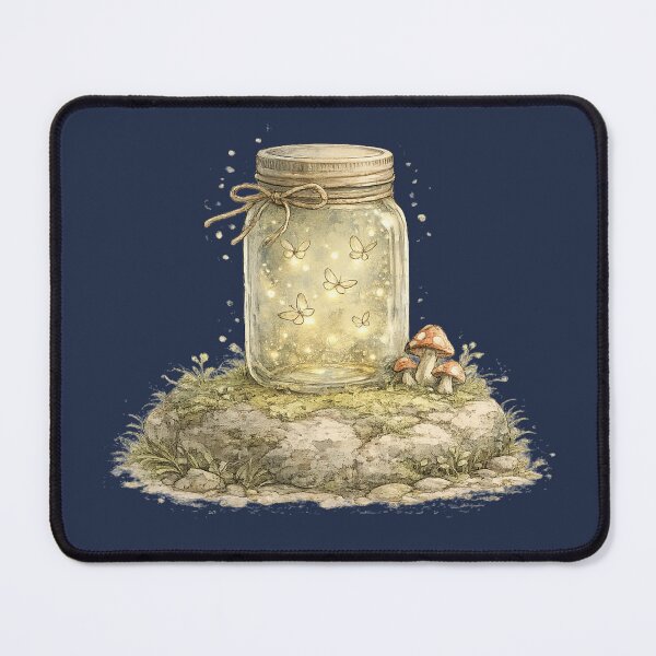 Item preview, Glowing Firefly Jar Watercolor Woodland Cottagecore  designed and sold by MagicMakerPh⭐⭐⭐⭐⭐.