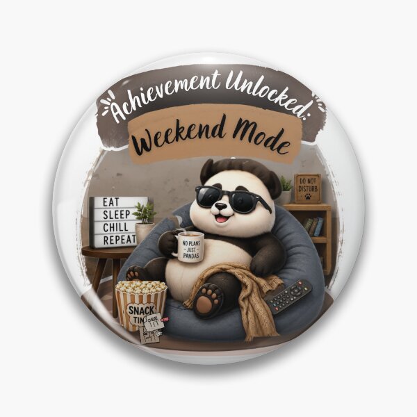 Item preview, Achievement Unlocked Weekend Mode Panda designed and sold by EnginerdStudio.