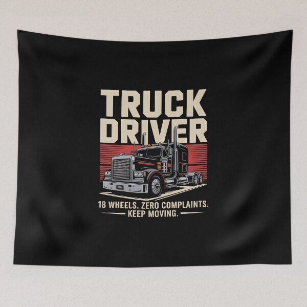 Item preview, Retro Truck Driver 18 Wheels Semi Semi-Truck Graphic designed and sold by Enea Kelo.