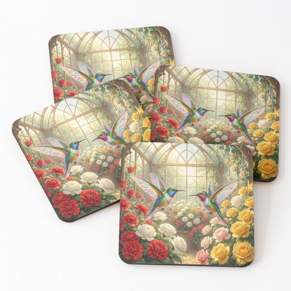 Item preview, Fantasy Greenhouse Hummingbirds and Flowers designed and sold by Pioneer Spirit Market.