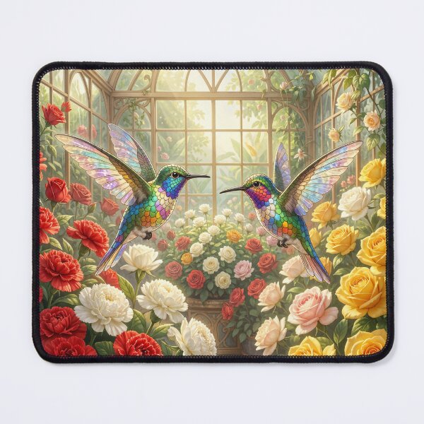 Item preview, Fantasy Greenhouse Hummingbirds and Flowers designed and sold by Pioneer Spirit Market.