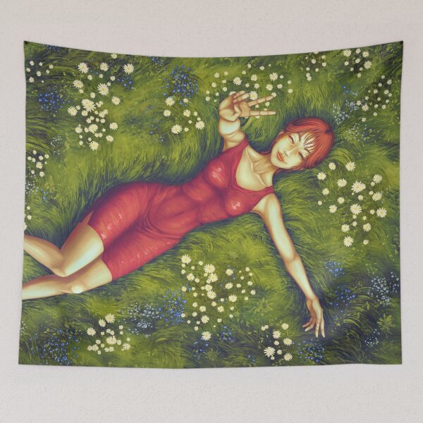 Item preview, Beautiful girl smiling and showing the peace sign designed and sold by Witseart.