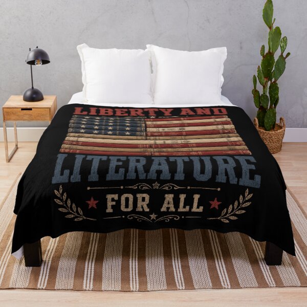 Item preview, Liberty and Literature For All Shirt | Book Lover Tshirt | Librarian Gift Shirt | Activist I Read Banned Books Gifts | Book Club Reading USA designed and sold by THREE LITTLE BEANS.