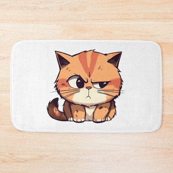 Item preview, Grumpy Kawaii Cat Sticker – Cute Angry Kitten Cartoon Design designed and sold by Dyan4.