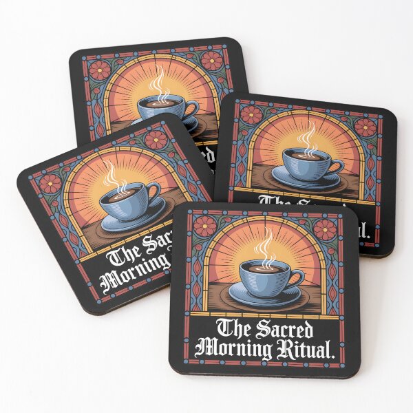 Item preview, Stained Glass Sacred Morning Ritual Coffee Graphic designed and sold by Enea Kelo.