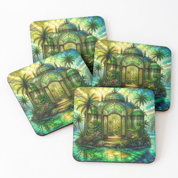 Item preview, Fantasy Glass Conservatory on Tropical Island designed and sold by Pioneer Spirit Market.
