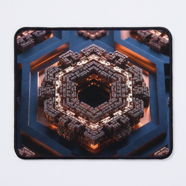 Item preview, 3D Embossed Blue Gold Sacred Geometry Mandala designed and sold by IntelliMindDesigns.