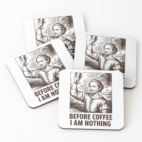 Item preview, Retro Renaissance Before Coffee I Am Nothing Quote designed and sold by Enea Kelo.