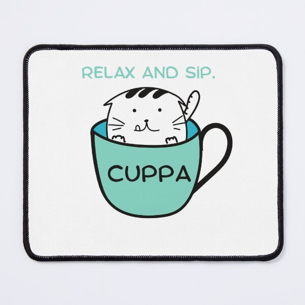 Item preview, Relax and Sip Cuppa - Cute Cat in Teacup British Tea designed and sold by Innitdesigns.