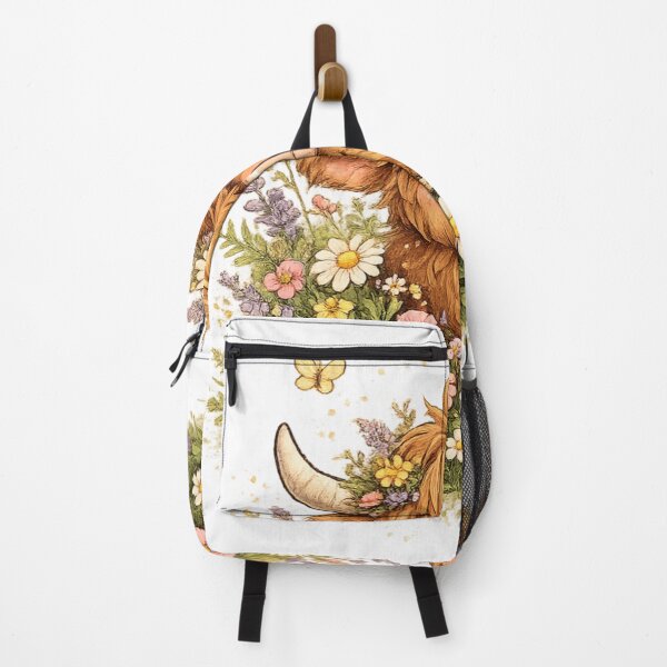 Item preview, Cute Highland Cow with Wildflowers | Floral Scottish Cow Cartoon designed and sold by AMIR PRO .