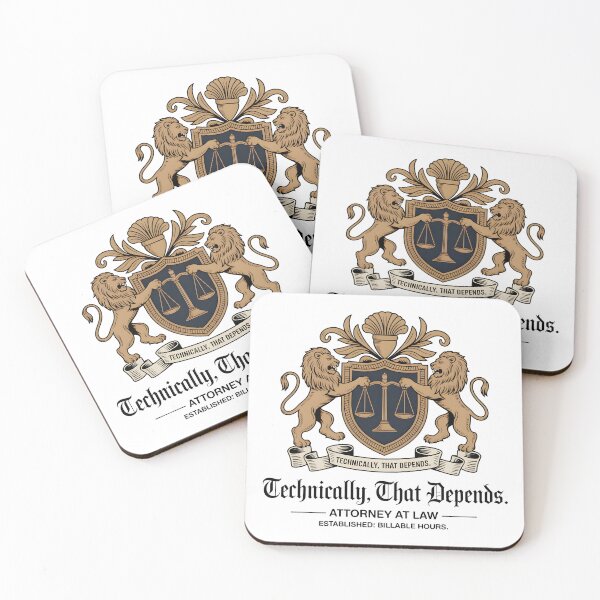 Item preview, Funny Attorney At Law Technically That Depends Heraldic Crest designed and sold by Enea Kelo.