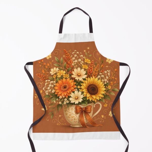 Item preview, Vibrant Autumn Floral Bouquet in Vintage Teacup  designed and sold by Jaideep Walia.
