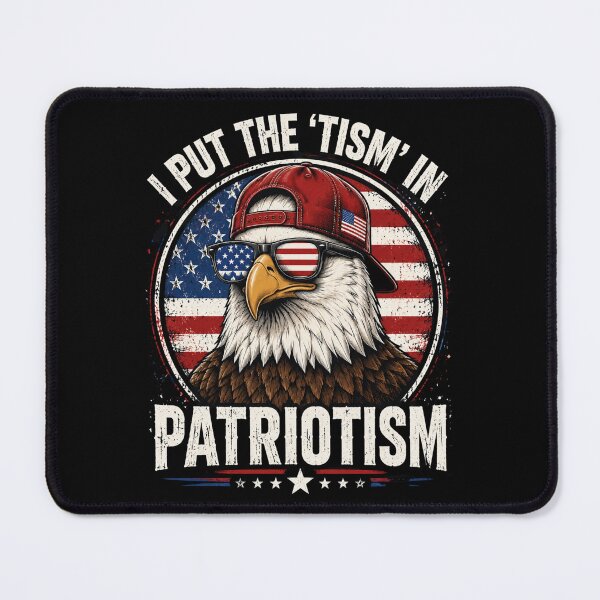 Item preview, Patriotism Eagle in Red Cap and American Flag Glasses designed and sold by FormalDehyena.
