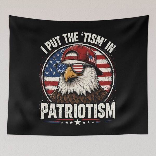Item preview, Patriotism Eagle in Red Cap and American Flag Glasses designed and sold by FormalDehyena.