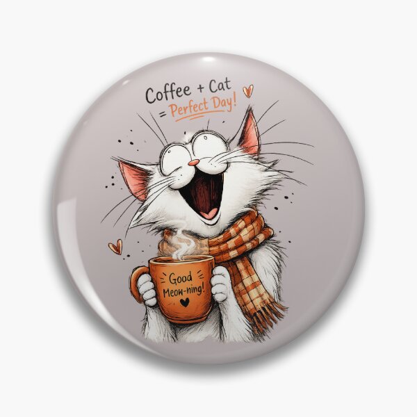 Item preview, Coffee + Cat = Perfect Day | Cute Good Meow-ning Cat Illustration designed and sold by aminomen.