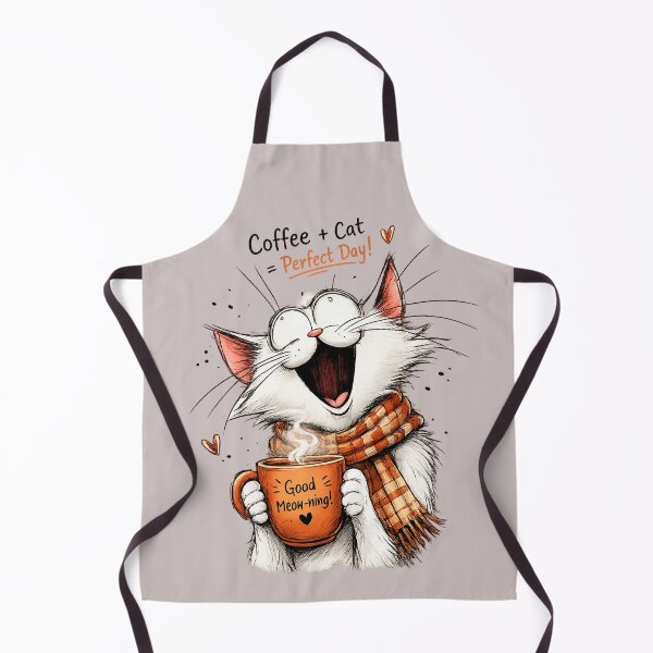 Item preview, Coffee + Cat = Perfect Day | Cute Good Meow-ning Cat Illustration designed and sold by aminomen.