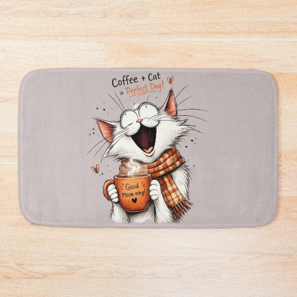 Item preview, Coffee + Cat = Perfect Day | Cute Good Meow-ning Cat Illustration designed and sold by aminomen.
