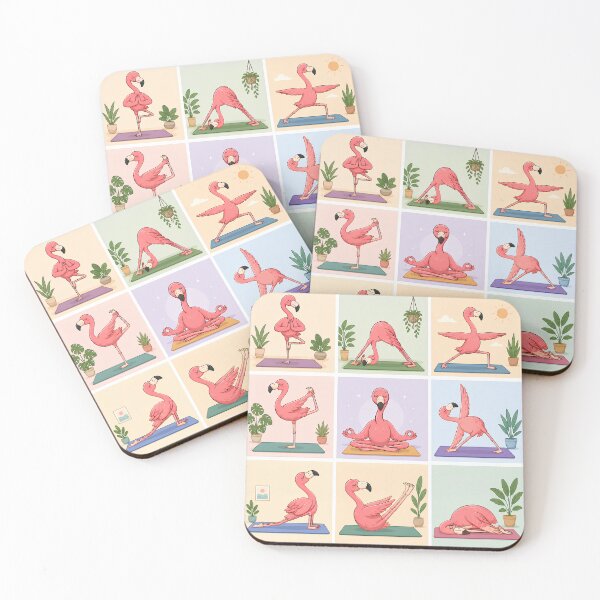 Item preview, Yoga Flamingos designed and sold by malkstudios.