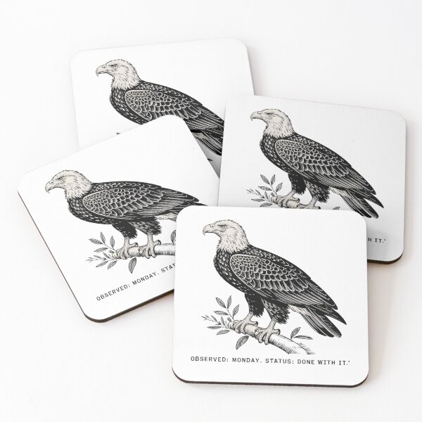 Item preview, Funny Monday Status Done With It Bald Eagle designed and sold by Enea Kelo.