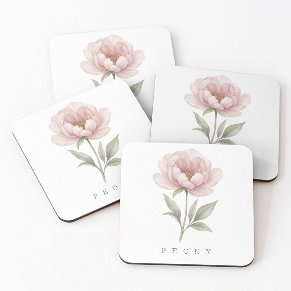 Item preview, Blush Pink Peony Watercolor Botanical Flower Illustration Art designed and sold by FernLiz.