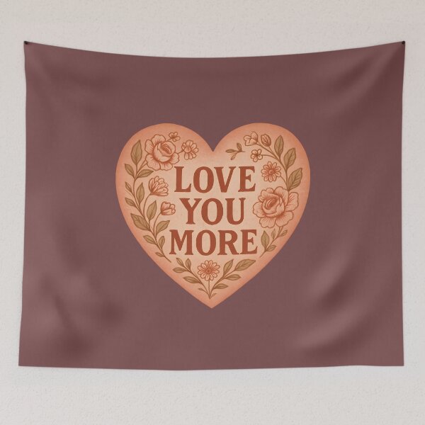 Item preview, Love You More Floral Heart Design designed and sold by WillowPages.