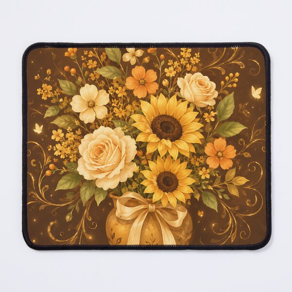 Item preview, Golden Autumn Floral Bouquet in Vintage Vase  designed and sold by Jaideep Walia.