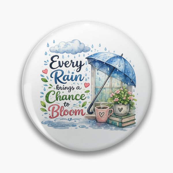 Item preview, Every Rain Brings a Chance to Bloom | Motivational Rain Quote Sticker | Cozy Rainy Day PNG Design designed and sold by Ishratparween11.