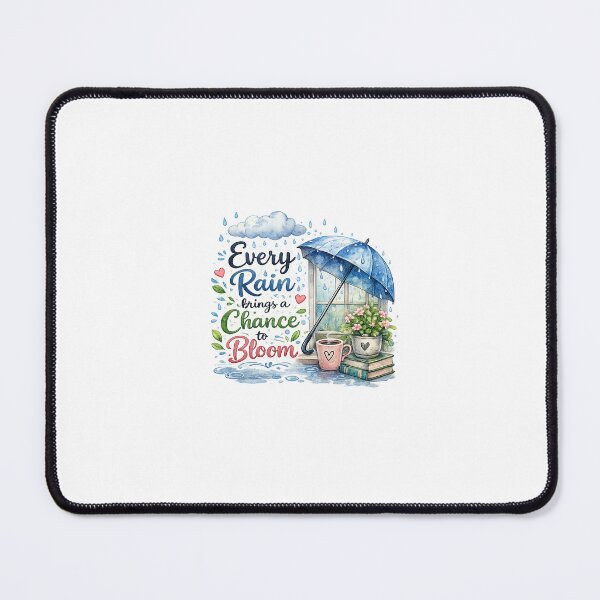 Item preview, Every Rain Brings a Chance to Bloom | Motivational Rain Quote Sticker | Cozy Rainy Day PNG Design designed and sold by Ishratparween11.