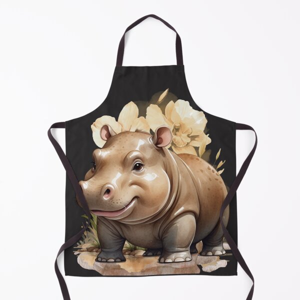Item preview, Cute Baby Hippo – Kawaii Watercolor Hippopotamus. designed and sold by NewtBoo.