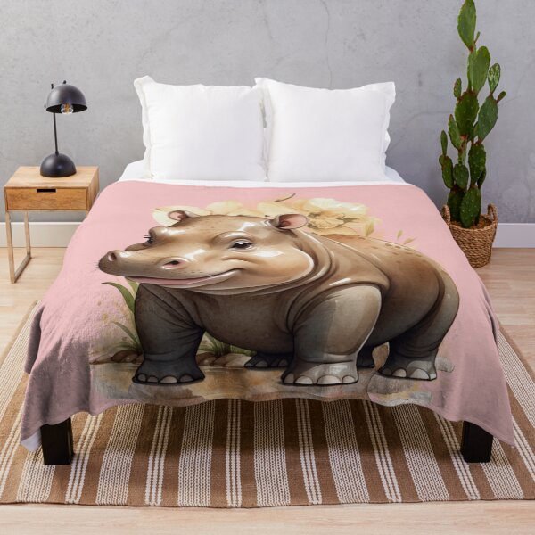 Item preview, Cute Baby Hippo – Kawaii Watercolor Hippopotamus. designed and sold by NewtBoo.