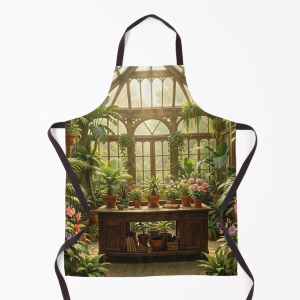 Item preview, Sunlit Greenhouse with Wooden Table and Plants designed and sold by Pioneer Spirit Market.