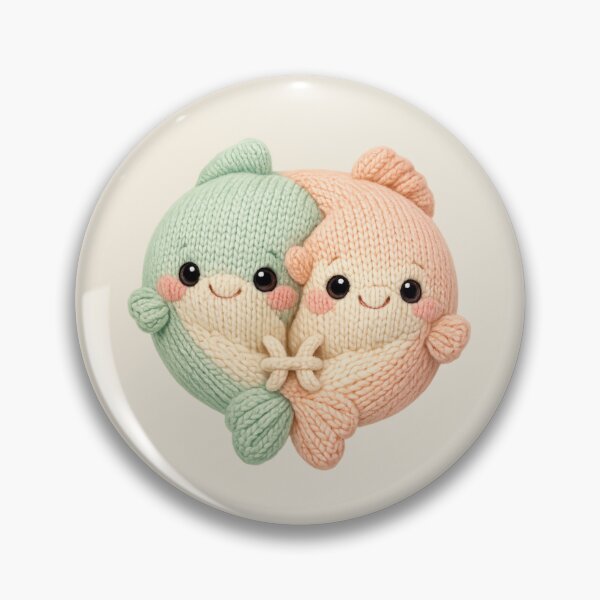 Item preview, Cute Pisces Fish Plush Zodiac Nursery | Kawaii Knitted Astrology Art designed and sold by Moons Studio.