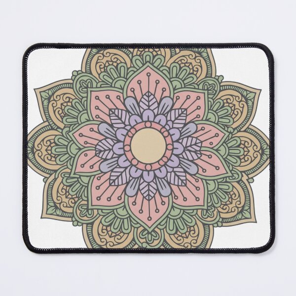 Item preview, Boho Pastel Floral Mandala – Decorative Radial Symmetry Art designed and sold by DoodleIntricate.