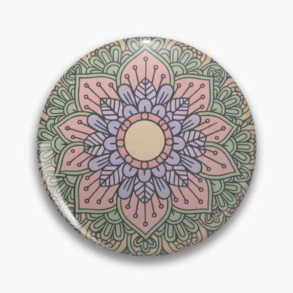Item preview, Boho Pastel Floral Mandala – Decorative Radial Symmetry Art designed and sold by DoodleIntricate.