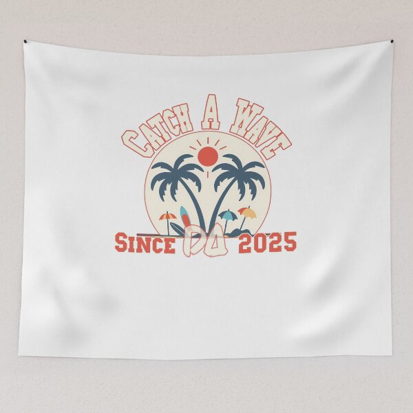 Item preview, Catch A Wave Vintage Varsity Retro Surf Palm Tree Beach Summer Streetwear Graphic designed and sold by DesignArtist.ia.
