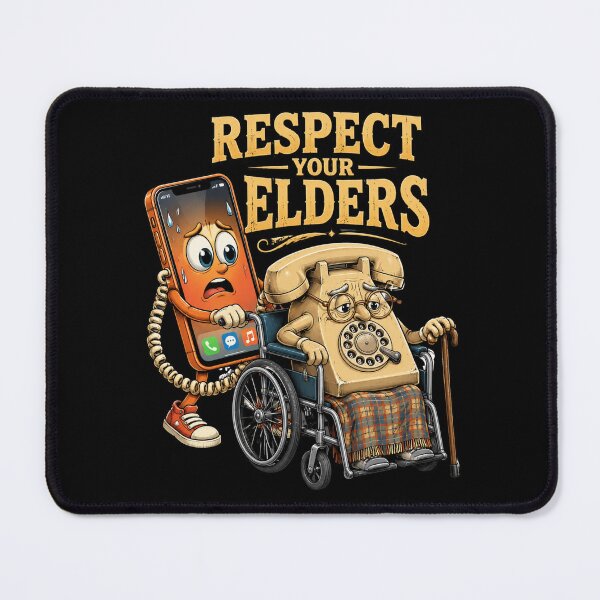 Item preview, Respect Your Elders Funny Phone and Rotary Elder Art designed and sold by FormalDehyena.