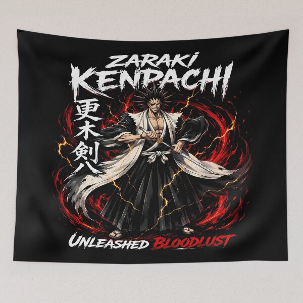 Item preview, Kenpachi Zaraki Unleashed Bloodlust - Fighting Spirt Aesthetic Design designed and sold by Trinidesigns123.