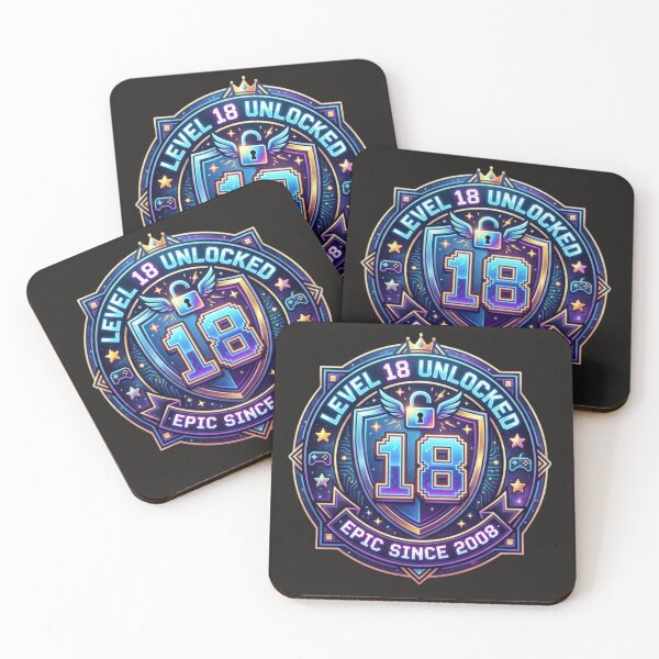 Item preview, Title: Level 18 Unlocked Epic Since 2008 - 18th Birthday Gamer Sticker designed and sold by alalame.