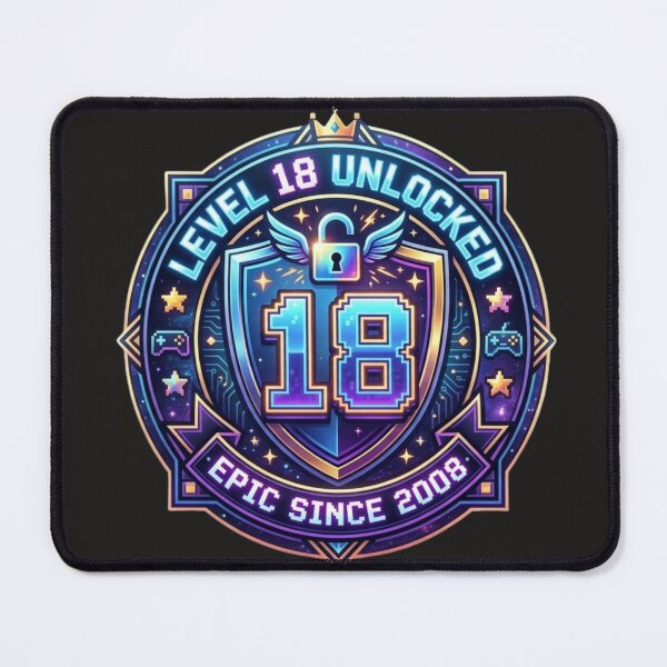 Item preview, Title: Level 18 Unlocked Epic Since 2008 - 18th Birthday Gamer Sticker designed and sold by alalame.