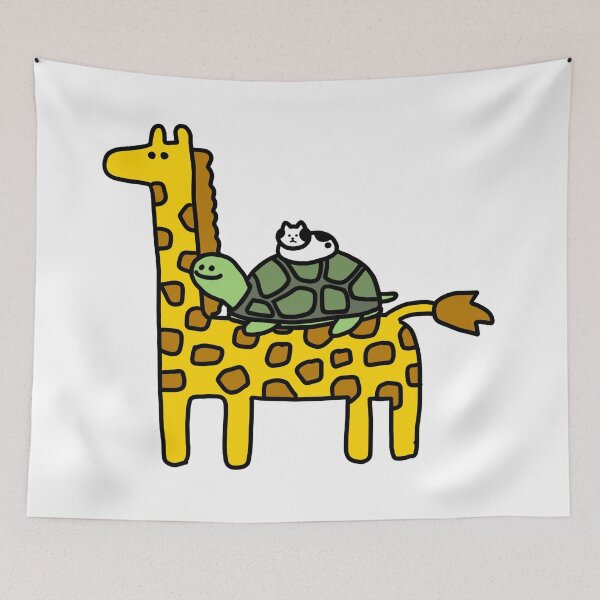 Item preview, a Cat on a tortoise on a giraffe designed and sold by superbaechoo.