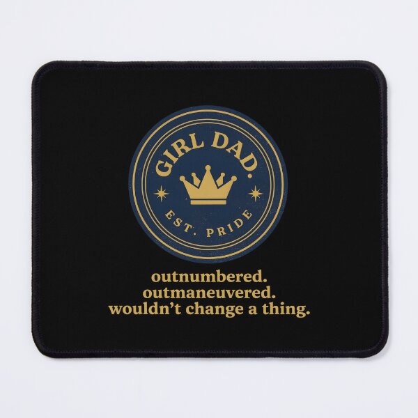 Item preview, Retro Girl Dad Crown Outnumbered Outmaneuvered Emblem designed and sold by Enea Kelo.