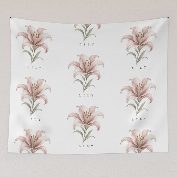 Item preview, Blush Pink Lily Watercolor Botanical Flower Illustration Art designed and sold by FernLiz.