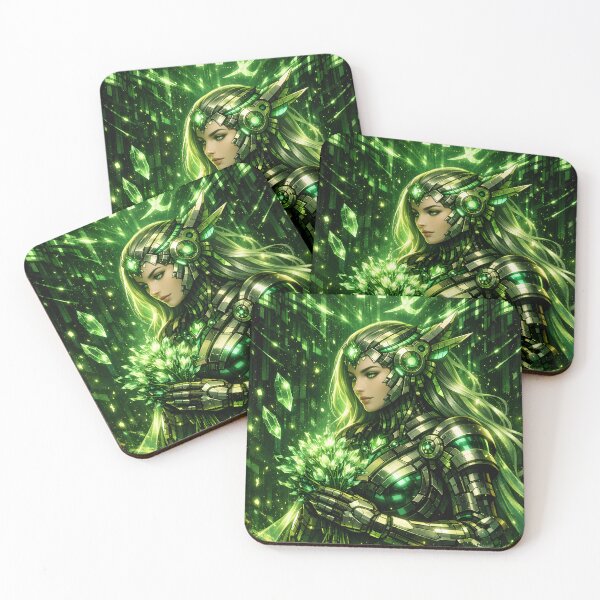 Item preview, Cyberpunk Virgo – Emerald Futuristic Zodiac Maiden designed and sold by Neo Tokio.