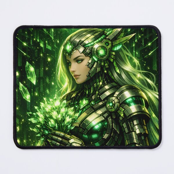 Item preview, Cyberpunk Virgo – Emerald Futuristic Zodiac Maiden designed and sold by Neo Tokio.