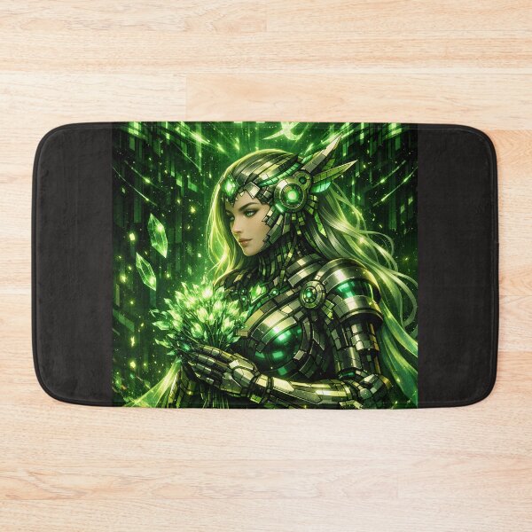 Item preview, Cyberpunk Virgo – Emerald Futuristic Zodiac Maiden designed and sold by Neo Tokio.